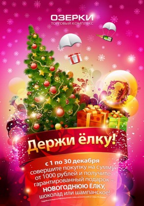 С 1 по 30 декабря в ТК «Озерки» проходит стимулирующая акция «Держи ёлку!»